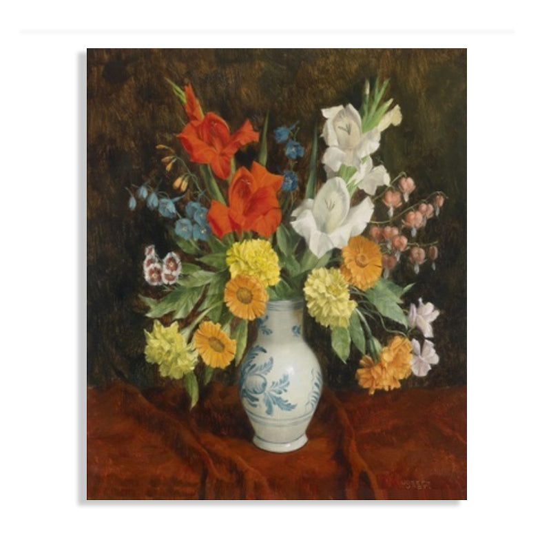 Vivolux | Helle Farbige Blumenarrangement-Leinwand Impressionismus Texturierte Wanddekoration für das Wohnzimmer