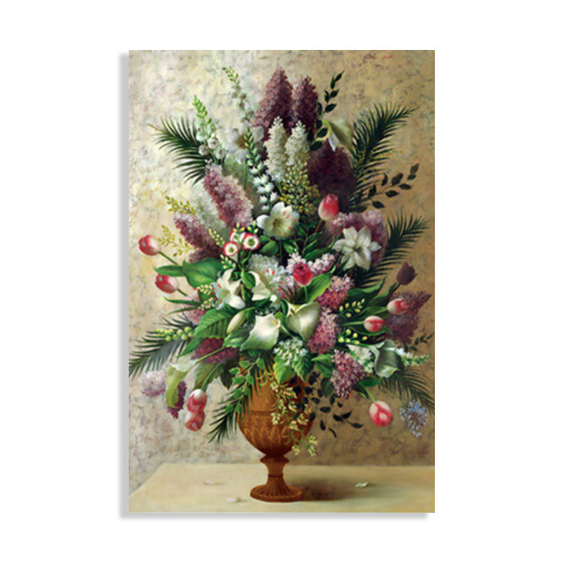 Vivolux | Helle Farbige Blumenarrangement-Leinwand Impressionismus Texturierte Wanddekoration für das Wohnzimmer