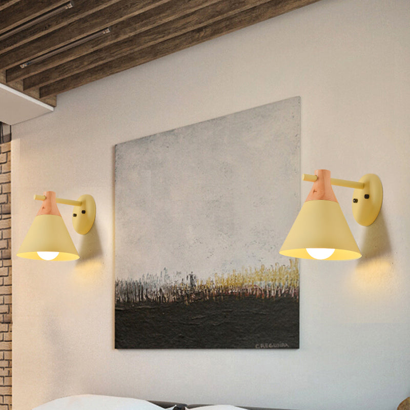 Vivolux | Macaron Style Onderkleur Wandlamp Conische Schaduw 1 Kop Metaal Wandlamp voor Keuken Gang