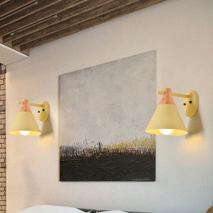 Vivolux | Macaron Style Onderkleur Wandlamp Conische Schaduw 1 Kop Metaal Wandlamp voor Keuken Gang