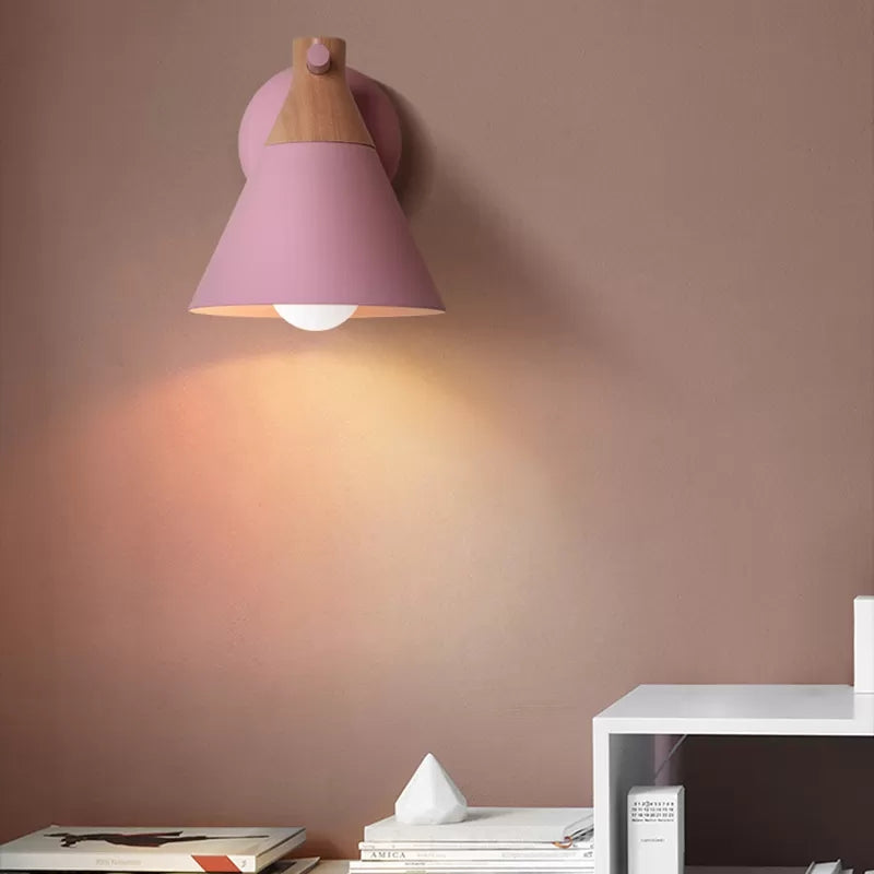 Vivolux | Macaron Style Onderkleur Wandlamp Conische Schaduw 1 Kop Metaal Wandlamp voor Keuken Gang