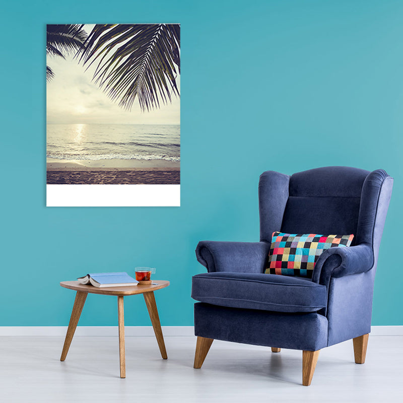 Vivolux | E hedendaags Zeezicht Schilderij Canvas Textured Bruin Wanddecoratie voor Gastenkamer