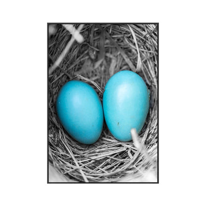 Vivolux | Blaue moderne Leinwandwandkunst Wildvogel-Landschaft Gemälde für die Küche, mehrere Größen