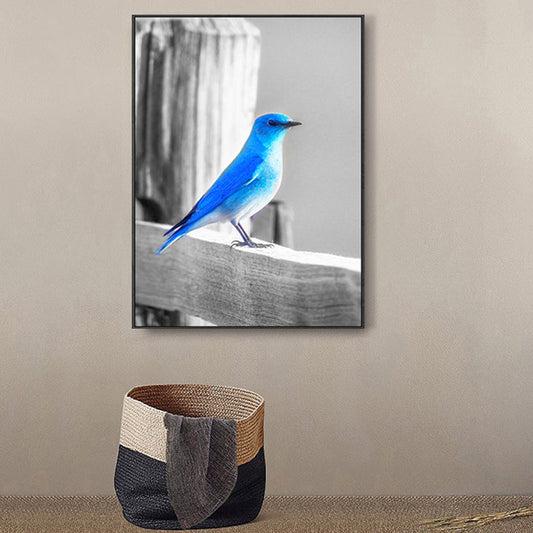 Vivolux | Blaue moderne Leinwandwandkunst Wildvogel-Landschaft Gemälde für die Küche, mehrere Größen