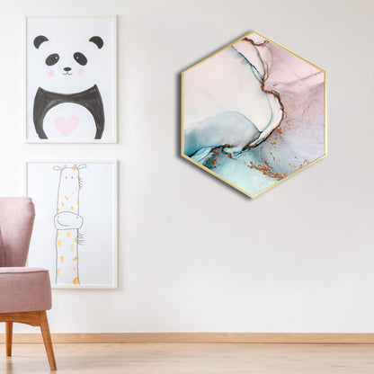Vivolux | Ombre Patroon Wandkunst Print Moderne Canvas Textuur Schilderij in Zachte Kleur