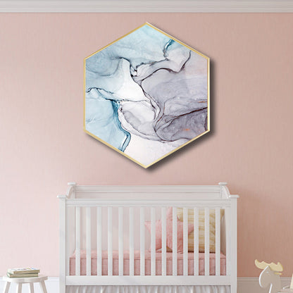 Vivolux | Ombre Patroon Wandkunst Print Moderne Canvas Textuur Schilderij in Zachte Kleur