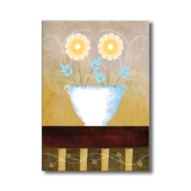 Vivolux | Helle Farben Blumentapete Texturiert Jugendstil Mädchen Schlafzimmer Leinwandkunst