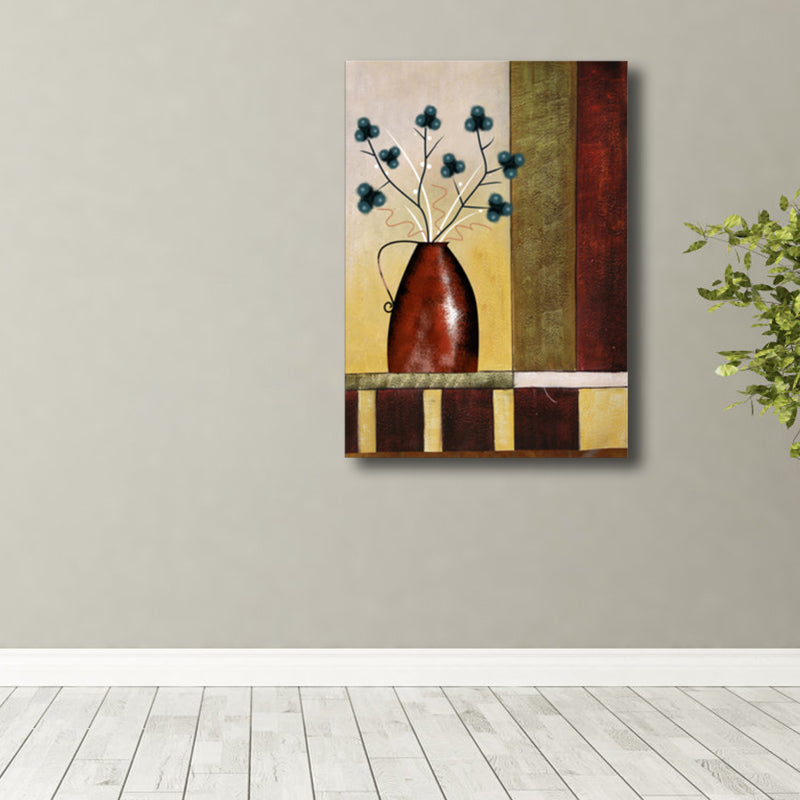 Vivolux | Helle Farben Blumentapete Texturiert Jugendstil Mädchen Schlafzimmer Leinwandkunst