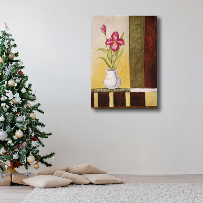 Vivolux | Helle Farben Blumentapete Texturiert Jugendstil Mädchen Schlafzimmer Leinwandkunst