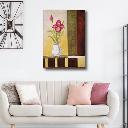 Vivolux | Helle Farben Blumentapete Texturiert Jugendstil Mädchen Schlafzimmer Leinwandkunst