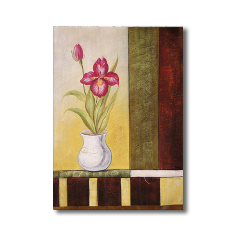 Vivolux | Helle Farben Blumentapete Texturiert Jugendstil Mädchen Schlafzimmer Leinwandkunst