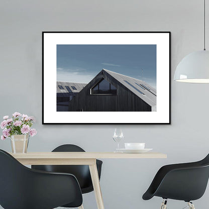 Vivolux | Graue Fotografien Haus Leinwand Kunst Texturierte Wanddekoration für das Esszimmer, Mehrere Größenoptionen