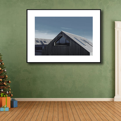 Vivolux | Graue Fotografien Haus Leinwand Kunst Texturierte Wanddekoration für das Esszimmer, Mehrere Größenoptionen