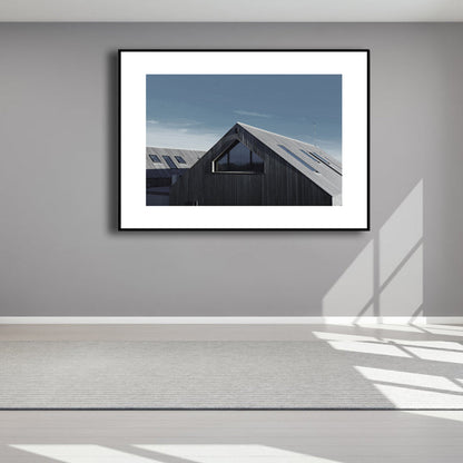 Vivolux | Graue Fotografien Haus Leinwand Kunst Texturierte Wanddekoration für das Esszimmer, Mehrere Größenoptionen