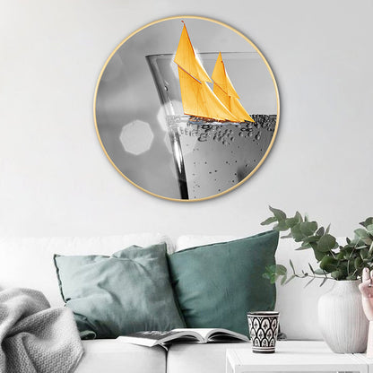 Vivolux | Graue Weinglasmalerei Texturiert Zeitgenössischer Stil Esszimmer Leinwand Wandkunst