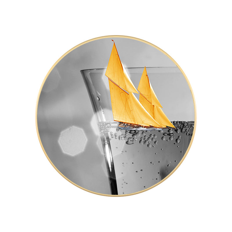 Vivolux | Graue Weinglasmalerei Texturiert Zeitgenössischer Stil Esszimmer Leinwand Wandkunst