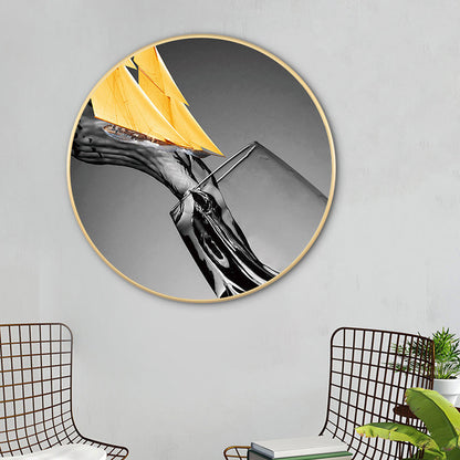 Vivolux | Graue Weinglasmalerei Texturiert Zeitgenössischer Stil Esszimmer Leinwand Wandkunst