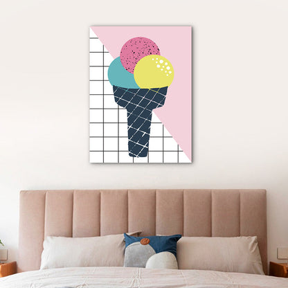 Vivolux | Skandinavische stilvolle Lebensmittel Wandkunst Dekor Pastellfarbe Esszimmer Wrap-Leinwand