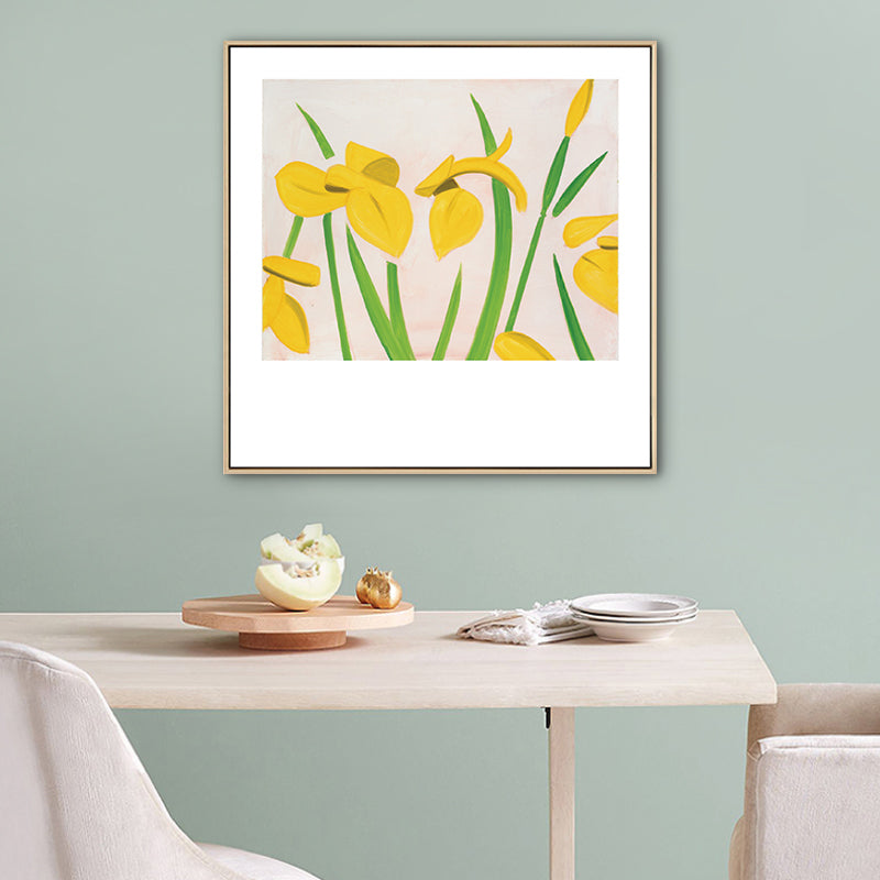 Vivolux | Nordic Zeichnung Tulpen Blumen Kunstdruck Leinwand Texturiert Pastell Wanddeko für Raum