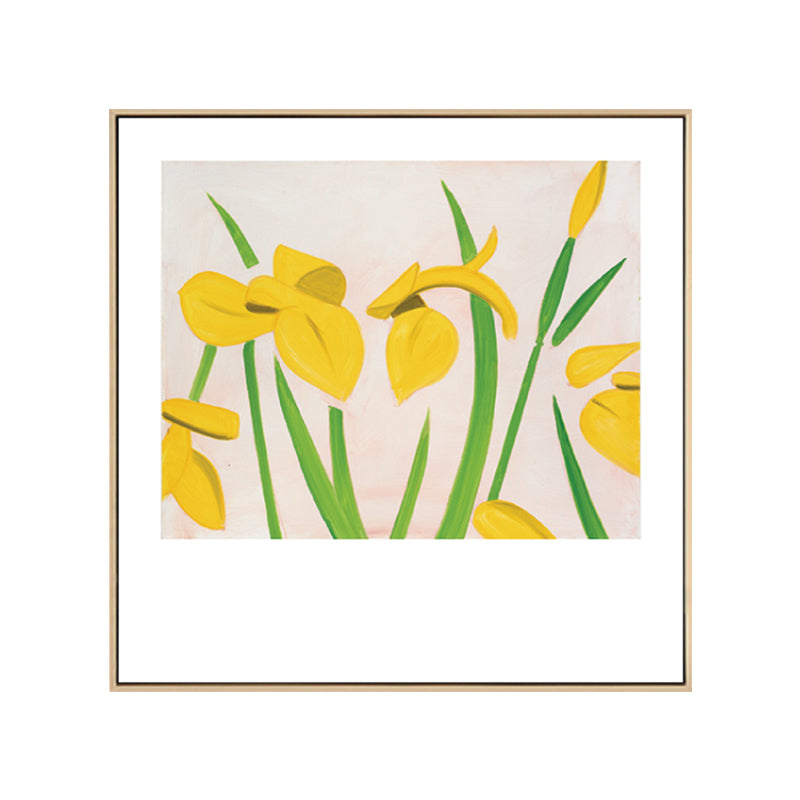 Vivolux | Nordic Zeichnung Tulpen Blumen Kunstdruck Leinwand Texturiert Pastell Wanddeko für Raum