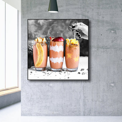 Vivolux | Fotografie Ontbijt Canvas Kunst Modern Heerlijke Voedsel Muurdecoratie in Lichte Kleur voor Café