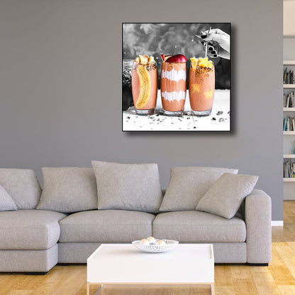 Vivolux | Fotografie Ontbijt Canvas Kunst Modern Heerlijke Voedsel Muurdecoratie in Lichte Kleur voor Café