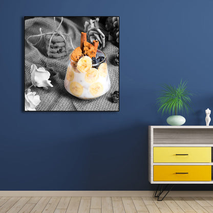 Vivolux | Fotografie Ontbijt Canvas Kunst Modern Heerlijke Voedsel Muurdecoratie in Lichte Kleur voor Café
