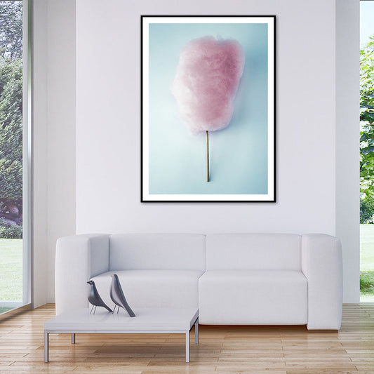 Vivolux | Zuckerwatte Wandkunst Pink Moderner Leinwanddruck für das Mädchenzimmer, Verschiedene Größen