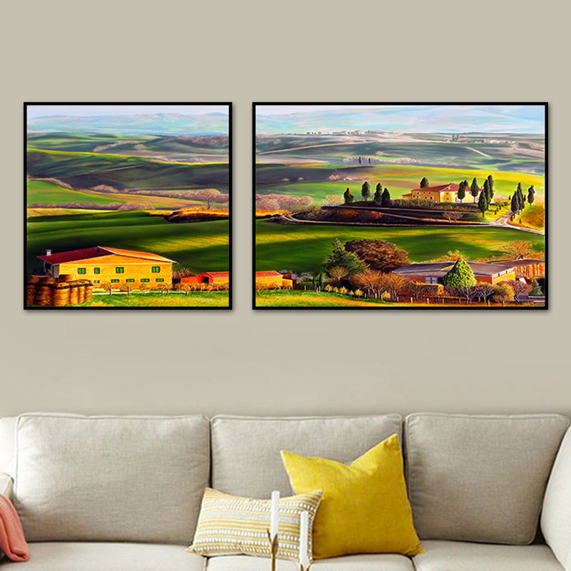Vivolux | Schöner pastoraler Landschaft Kunstdruck Schlafzimmer Natur Szenerie Wanddekoration in kräftigen Farben