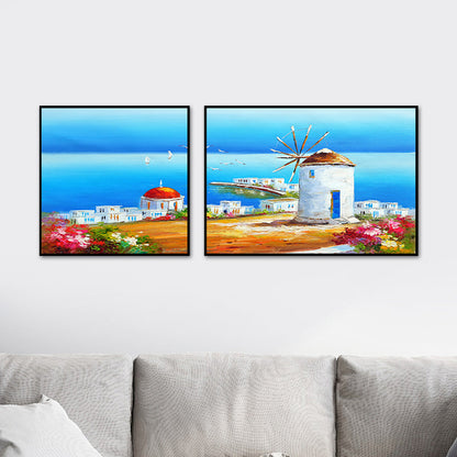 Vivolux | Schöner pastoraler Landschaft Kunstdruck Schlafzimmer Natur Szenerie Wanddekoration in kräftigen Farben