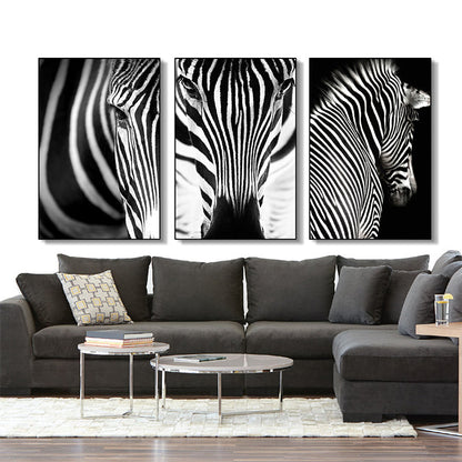 Vivolux | Fotografie Zebra Leinwand Wandkunst Sanfte Farben Vintage-Stil Gemälde für das Wohnzimmer