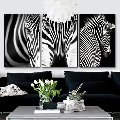 Vivolux | Fotografie Zebra Leinwand Wandkunst Sanfte Farben Vintage-Stil Gemälde für das Wohnzimmer