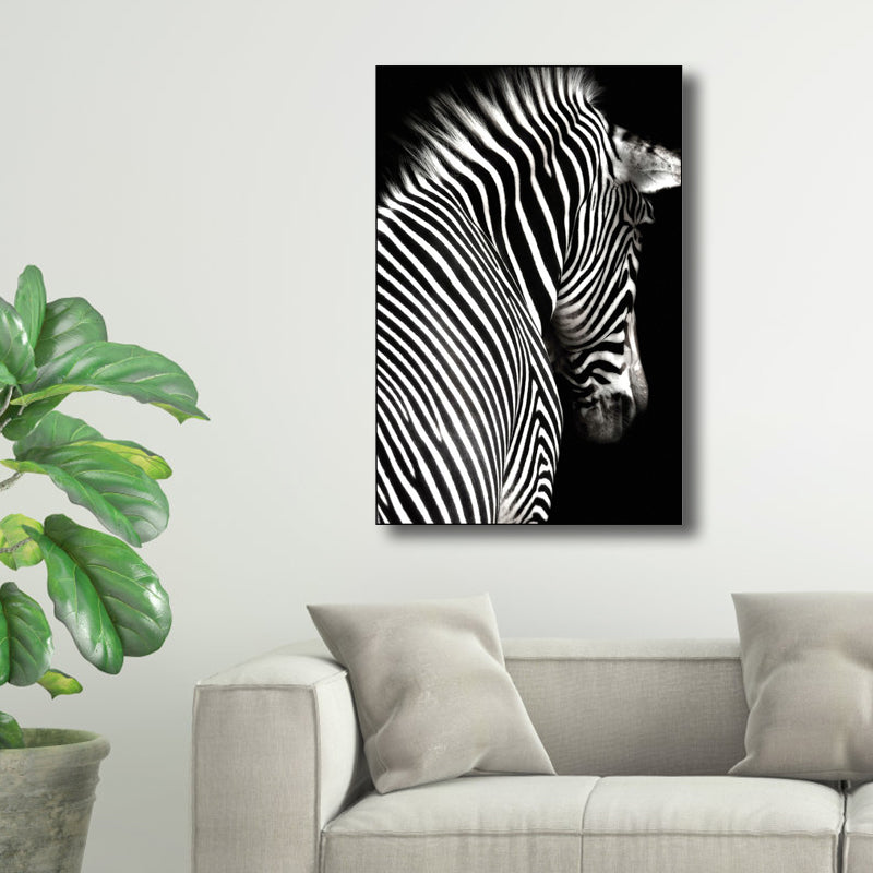 Vivolux | Fotografie Zebra Leinwand Wandkunst Sanfte Farben Vintage-Stil Gemälde für das Wohnzimmer