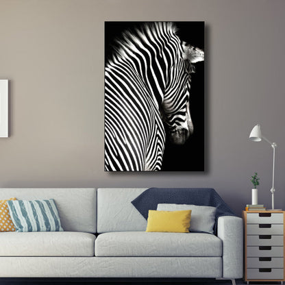 Vivolux | Fotografie Zebra Leinwand Wandkunst Sanfte Farben Vintage-Stil Gemälde für das Wohnzimmer