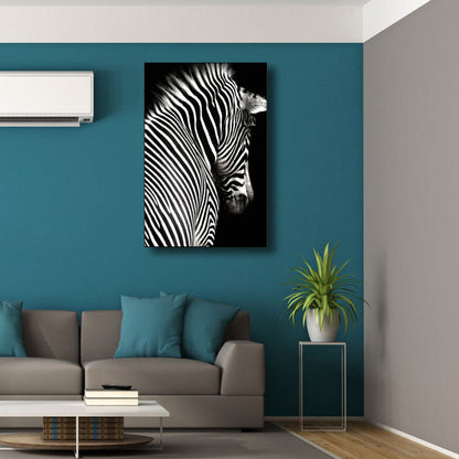 Vivolux | Fotografie Zebra Leinwand Wandkunst Sanfte Farben Vintage-Stil Gemälde für das Wohnzimmer