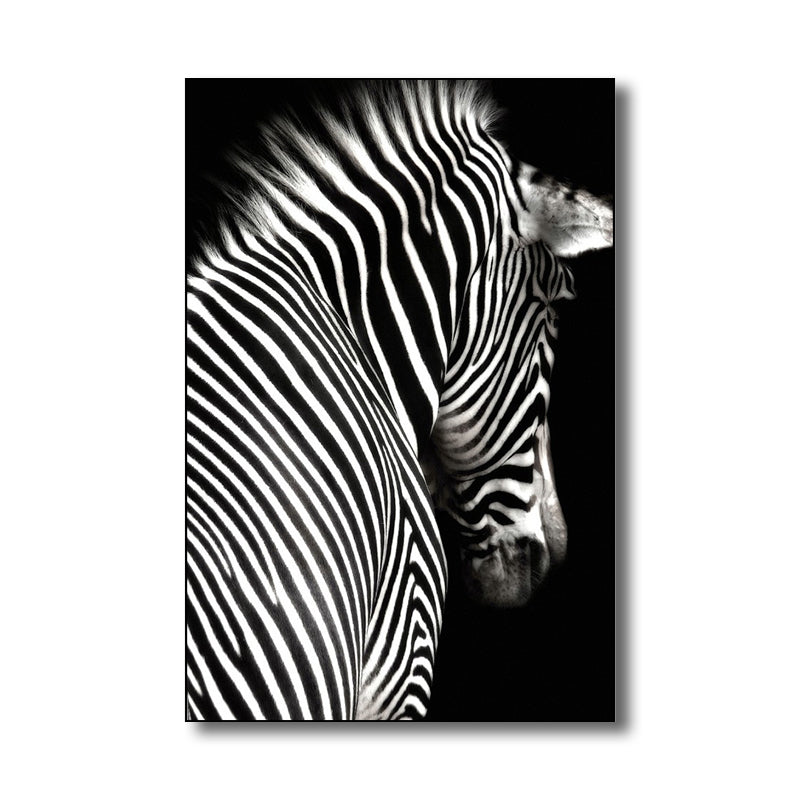 Vivolux | Fotografie Zebra Leinwand Wandkunst Sanfte Farben Vintage-Stil Gemälde für das Wohnzimmer
