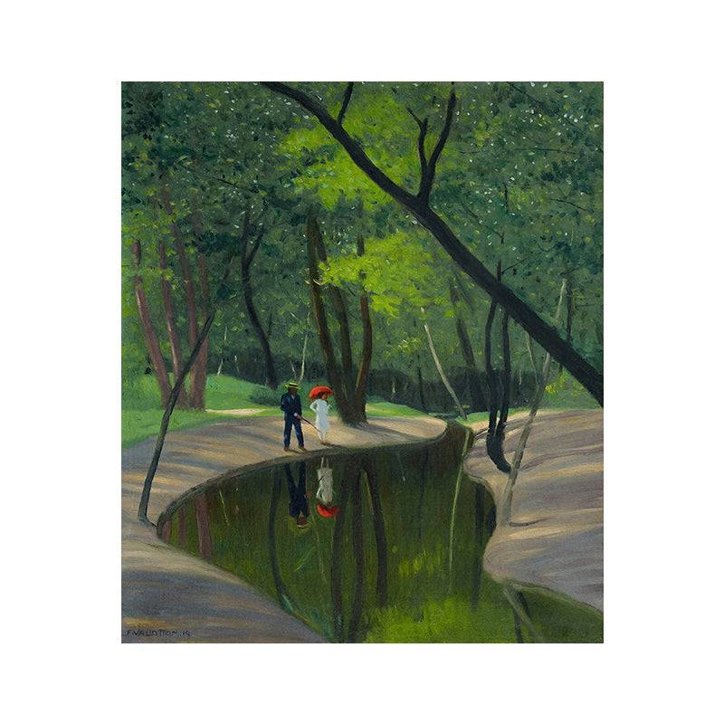 Vivolux | Grüne Botanics Leinwandkunst Waldbach Nordic Texturierte Wanddekoration für das Wohnzimmer