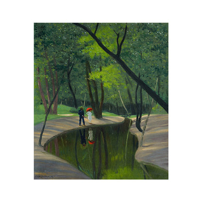 Vivolux | Grüne Botanics Leinwandkunst Waldbach Nordic Texturierte Wanddekoration für das Wohnzimmer