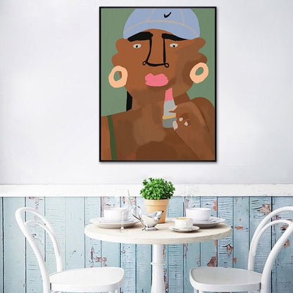 Vivolux | Nordic Cartoon Figur Leinwand für Schlafzimmer Illustriation Wanddeko, Mehrere Größen