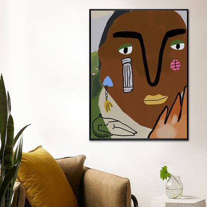 Vivolux | Nordic Cartoon Figur Leinwand für Schlafzimmer Illustriation Wanddeko, Mehrere Größen