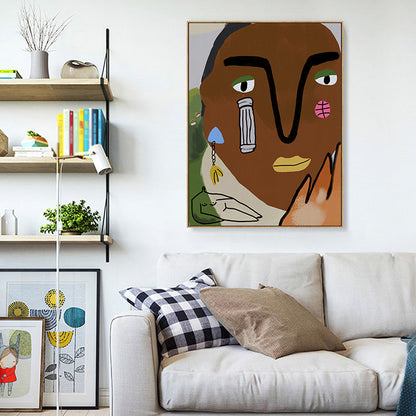 Vivolux | Nordic Cartoon Figur Leinwand für Schlafzimmer Illustriation Wanddeko, Mehrere Größen