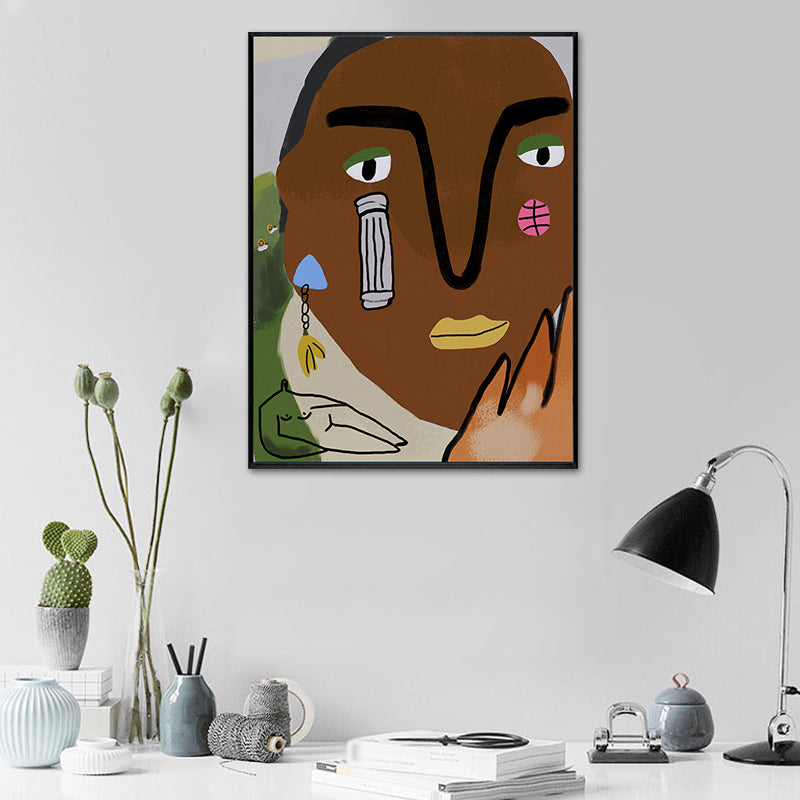 Vivolux | Nordic Cartoon Figur Leinwand für Schlafzimmer Illustriation Wanddeko, Mehrere Größen