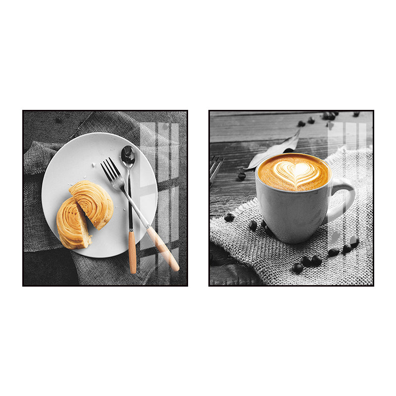 Vivolux | Foto Getränke Wandkunst Set Helle Farbe Zeitgenössischer Leinwanddruck für das Esszimmer