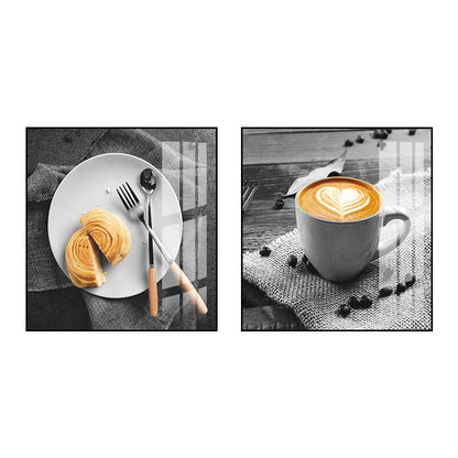 Vivolux | Foto Getränke Wandkunst Set Helle Farbe Zeitgenössischer Leinwanddruck für das Esszimmer