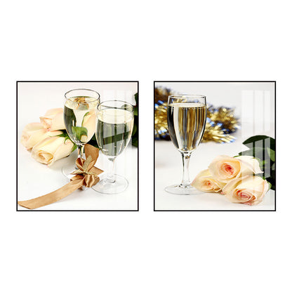 Vivolux | Foto Getränke Wandkunst Set Helle Farbe Zeitgenössischer Leinwanddruck für das Esszimmer