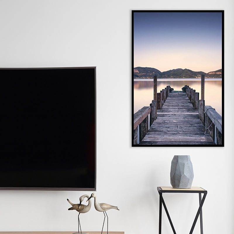 Vivolux | Texturierte Riverside Holzbrücke Malerei Moderne Leinwand Wandkunst Dekor, Mehrere Größen
