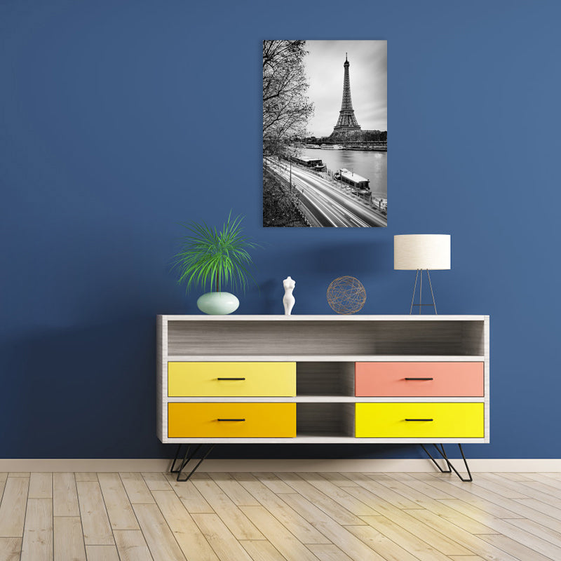 Vivolux | Texturierte berühmte Wahrzeichen Kunstdruck Leinwand Vintage-Stil Gemälde für das Mädchenzimmer