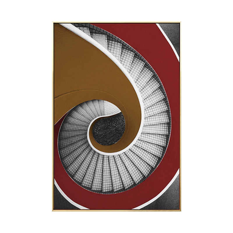 Vivolux | Moderne Wendeltreppe Leinwand Pastellfarbe Schlafzimmer Wanddekoration, mehrere Größen