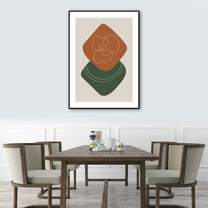 Vivolux | Dunkle Farbe Nordisch Leinwanddruck Geometrisches Muster Wandkunst Dekor für das Wohnzimmer