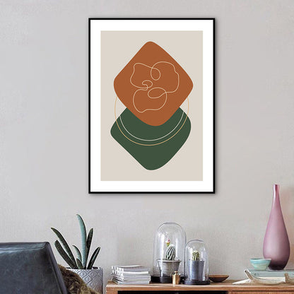 Vivolux | Dunkle Farbe Nordisch Leinwanddruck Geometrisches Muster Wandkunst Dekor für das Wohnzimmer